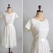 Vintage 1950s Dress : 50s 60s Ivory Lace Wedding Dress Plus Size