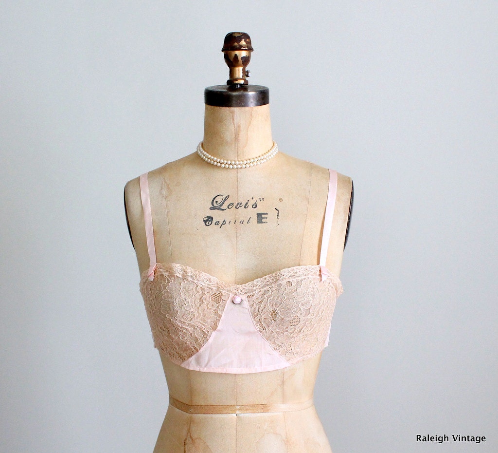 Vintage 1920s Bra 20s 30s Lace and Silk Brassiere