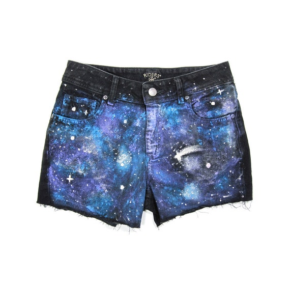 Galaxy Shorts High Waisted Denim Shorts Size Small by louiseandco