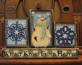 Winter Sign - Winter Kisses From Heaven Christmas and Winter Decor Sign Word Blocks