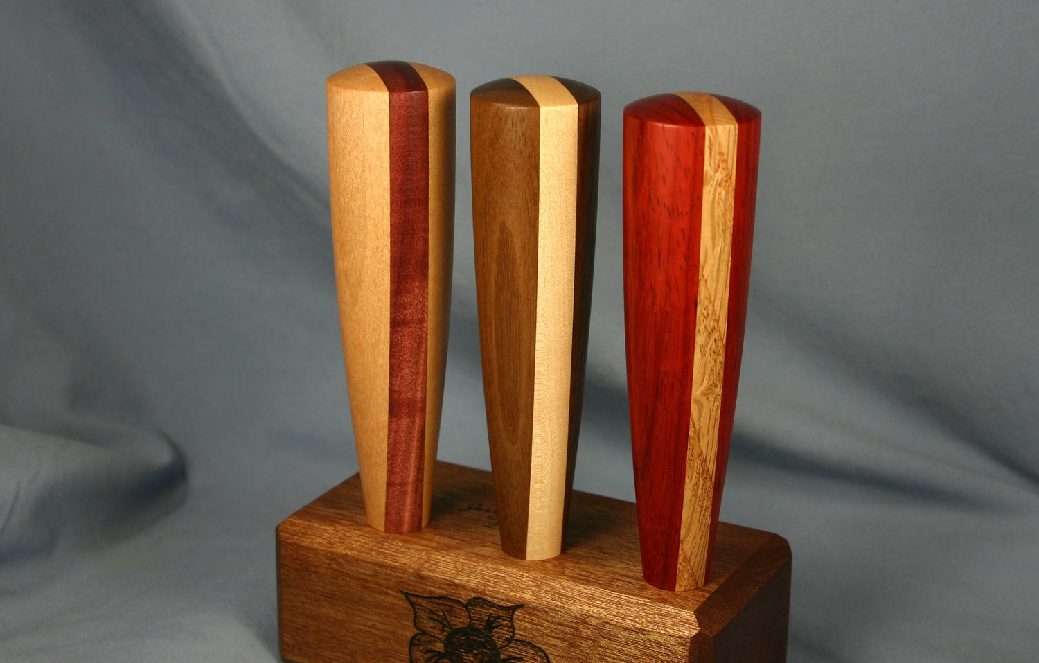 Wood Beer Tap Handle Set of Three 5.5 inches tall Made to