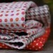 Baby Quilt or Toddler Quilt in Gray Houndstooth and Polka Dots, Ready to Ship