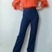 Vintage 1970s Levis - High Rise Fit Denim Jeans Small - 70s Dark Blue Wash Denim Jeans