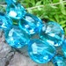 8" (7pcs) AQUA blue 28mm x 22mm half moon kidney Designer Crystal Glass Faceted nugget Beads by TIARIA