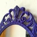Fairy Princess Mirror - Ornate Vintage Frame in Purple Pansy - 13 by 10 inches