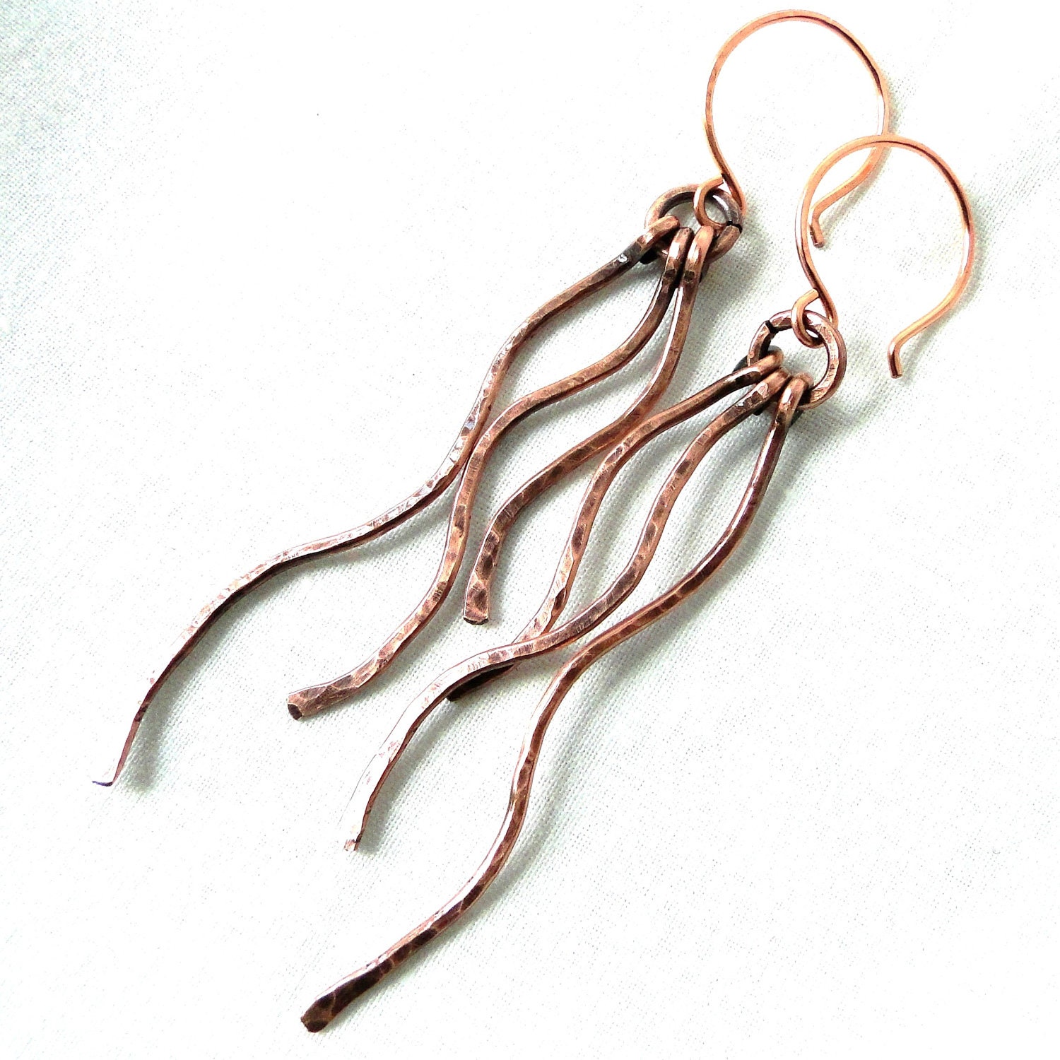 Hammered Jewelry Wire Jewelry Antiqued Copper Waterfall
