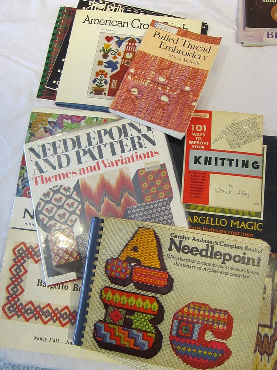 15 vintage needlework bargello and knitting books by theartfloozy