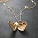 1940's Vintage Gold Locket Necklace, Floral Engraved Heart Pendant - Custom Initial Charm