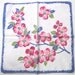 Vintage Ladies Handkerchief in Blue, Pink and Green Flowered Pattern