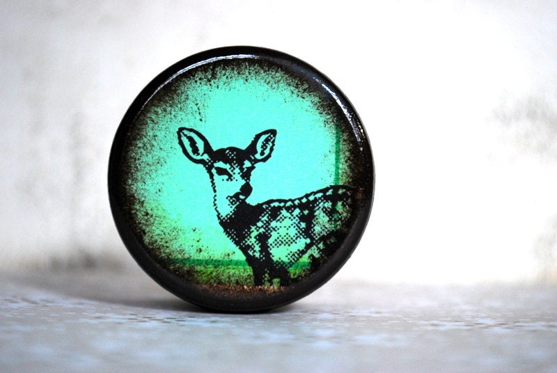 Turquoise Deer Powder Box - gift box - Stocking stuffer