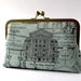 Paris Architectural Design contemporary clutch in Silk Lining Bag Noir, Evening purse, Formal clutch bag