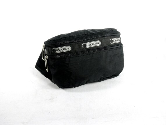 1980&#39;s Black LeSportsac Fanny Pack in Wonderful Condition