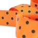 Orange Ribbon, Polka Dots, Orange and Black, Grosgrain, Ribbon, Halloween Ribbon, 5 Yards, Orange Polka, 1.5 inch wide, Trim, Destash