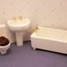 Miniature Bathtub Sink Toilet Dollhouse Bathroom