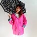 Sale - Vintage 1980s Bright Pink Raincoat. Retro. Summer Fashion. Fall Fashion. Back To School. Size Large