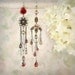 Weeping Rose - Asymmetric Asymmetrical Mismatch, Romantic Red Rose Earrings, Unique, Artisan, Garnet, Boho Bride, Bohemian Garden Wedding