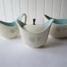 Vintage Taylor Smith Taylor Boutonniere Pink Aqua Cream & Sugar and Bowl Set