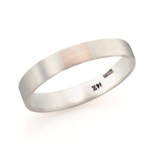 Or blanc et Rose bande de mariage pour hommes, 18K anneau or masculin ...