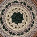 Forest Green, Camel Round Rug from Macrame Cord