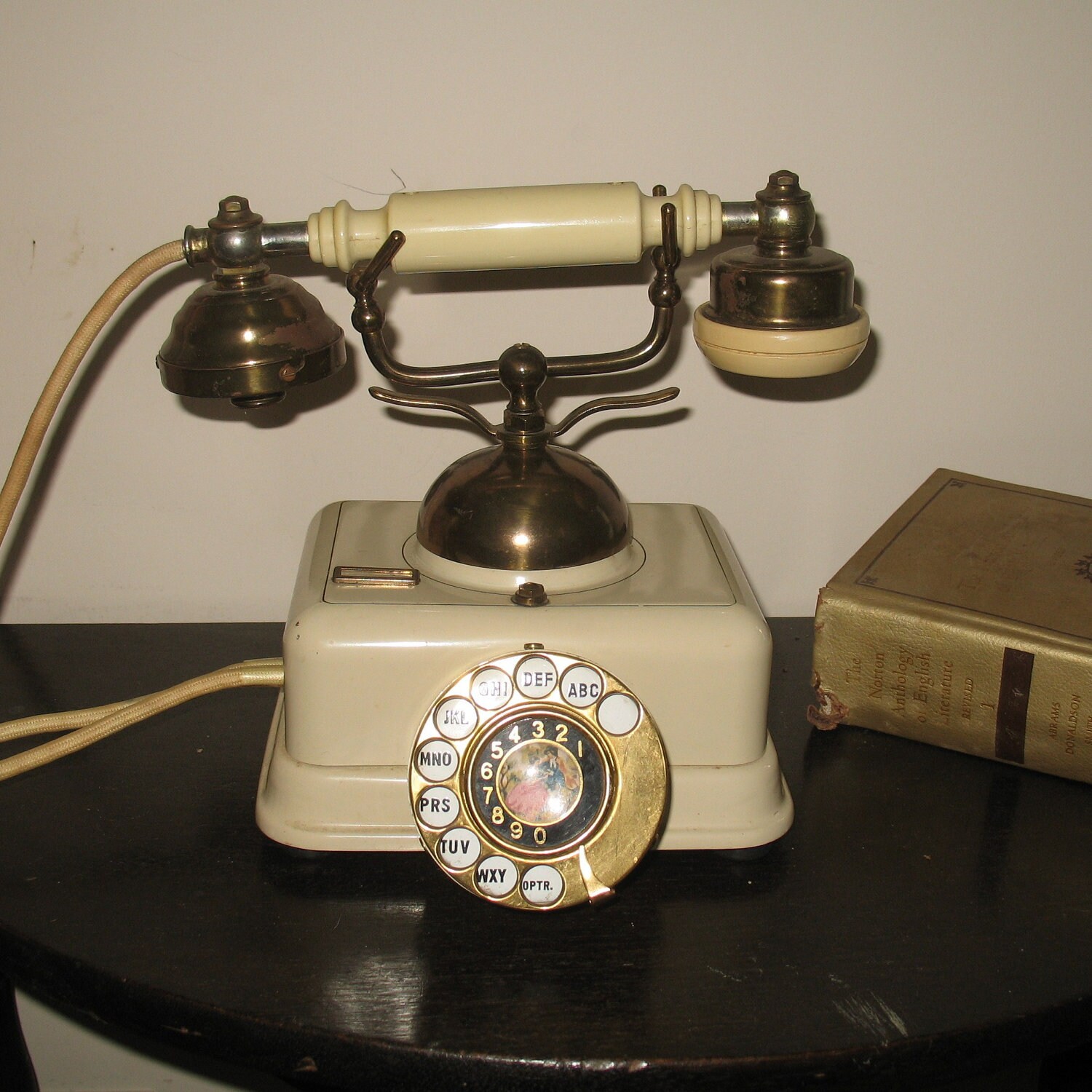 Vintage French Style Phone Ornate Rotary Dial Telephone