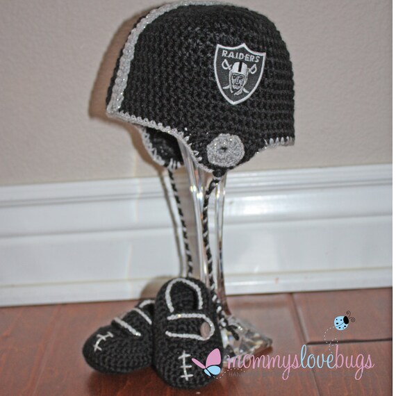 Items similar to Football Helmet Crochet Beanie and Booties Set