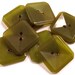 VINTAGE Buttons BAKELITE Green Bakelite Buttons Translucent Squares Tested Bakelite Buttons Bakelite Vintage Button DeStaSh (L50)