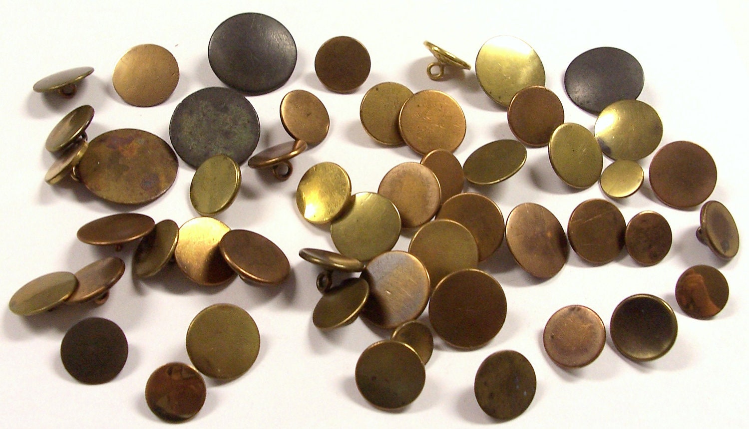 VINTAGE Gilt BUTTONS Antique 1800s Metal Buttons Brass Treble