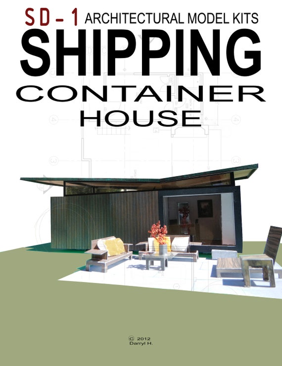 Shipping Container House. Architectural Model Kit
