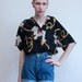 SALE - vintage equestrian blouse / rayon horse print shirt / M