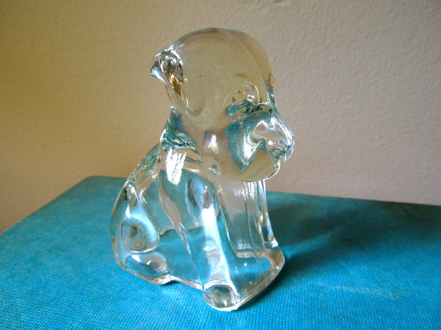 vintage glass dog figurine candy container FIVE DOLLAR SALE