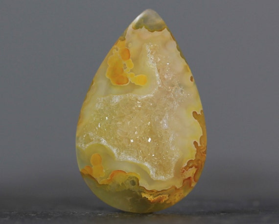 Yellow Druzy Agate Stone Cabochon Drusy Geode by beadsaddict