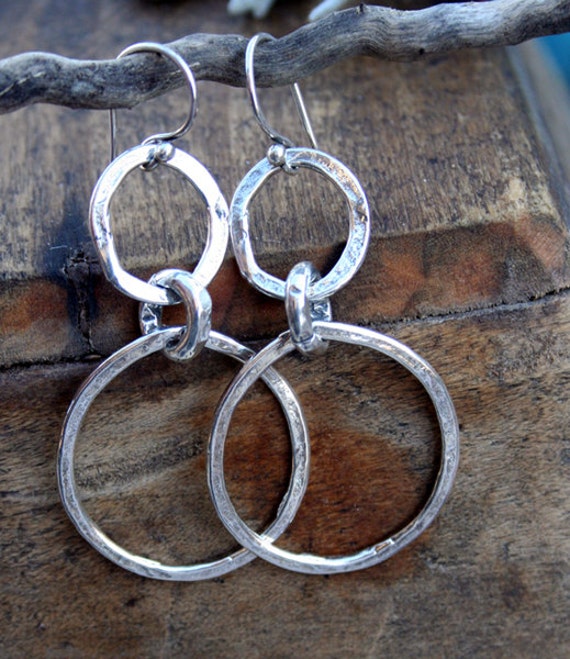 Items similar to Large Link Sterling Silver Earrings on Etsy