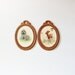 Vintage 70s Baby Puppy and Deer Wooden Pictures - Set of Two - Rustic Cabin Wall Hangings