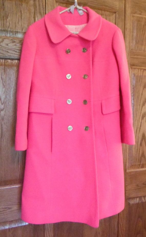 Vintage Hot Pink Wool Coat by CrissyElly on Etsy