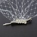 Bandeau Birdcage Veil Wedding Blusher White or Ivory French Netting Veil ends with two silver toned rhinestone bobby pins