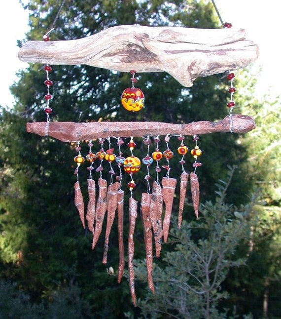 Wind Chime...Obsidian Needles with Lampwork Beads