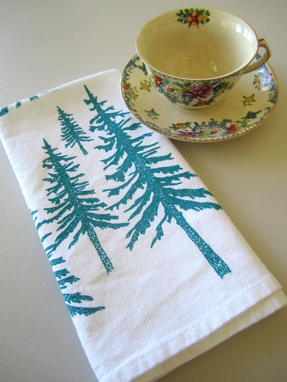 Screen Printed Organic Cotton Cloth Napkins Eco Friendly