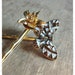 Butterfly Bobby Pins, Flower Hair Pin Pair, blue, Gold, Vintage Hair Accessories