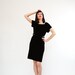 Vintage 1960s Cocktail Dress - 60s LBD - Black Velvet