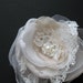 Small Bridal hair accessory hairpiece Flower vintage wedding lace flower Beige Ivory Fascinator pearls hair clip