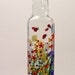 Hand Painted Wild Flowers Pour Oil Vinegar Soap Bottle Blue Dragonflies Ladybugs Pink Purple Red Yellow Green Orange