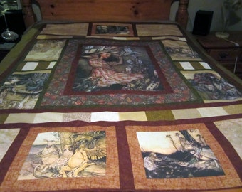 Queen Size Quilt Alice in Wonderland Custom order yours today
