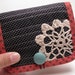 black and red cute romentic doily patchwork billfold Wallet
