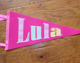 Set of 5 Personalized Pennants kids girls boys sport pennant