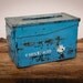 Vintage Metal Military First Aid Storage Box, Chippy Blue Paint