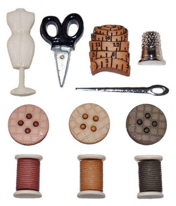 Jesse James Buttons Embellishments Sewing Room Themed Novelty