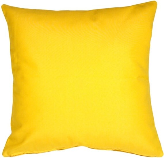 Solid Yellow Cotton Decorative Pillow Cover by PlumandLitton