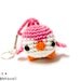 cute pink penguin amigurumi plushie keychain accessory