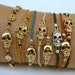 SKULL and Chain Wrap Around Layering Charm Bracelet