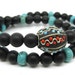 Mens Double Wrist Mala - Ebony Wood, Meditation Beads, Yoga Beads